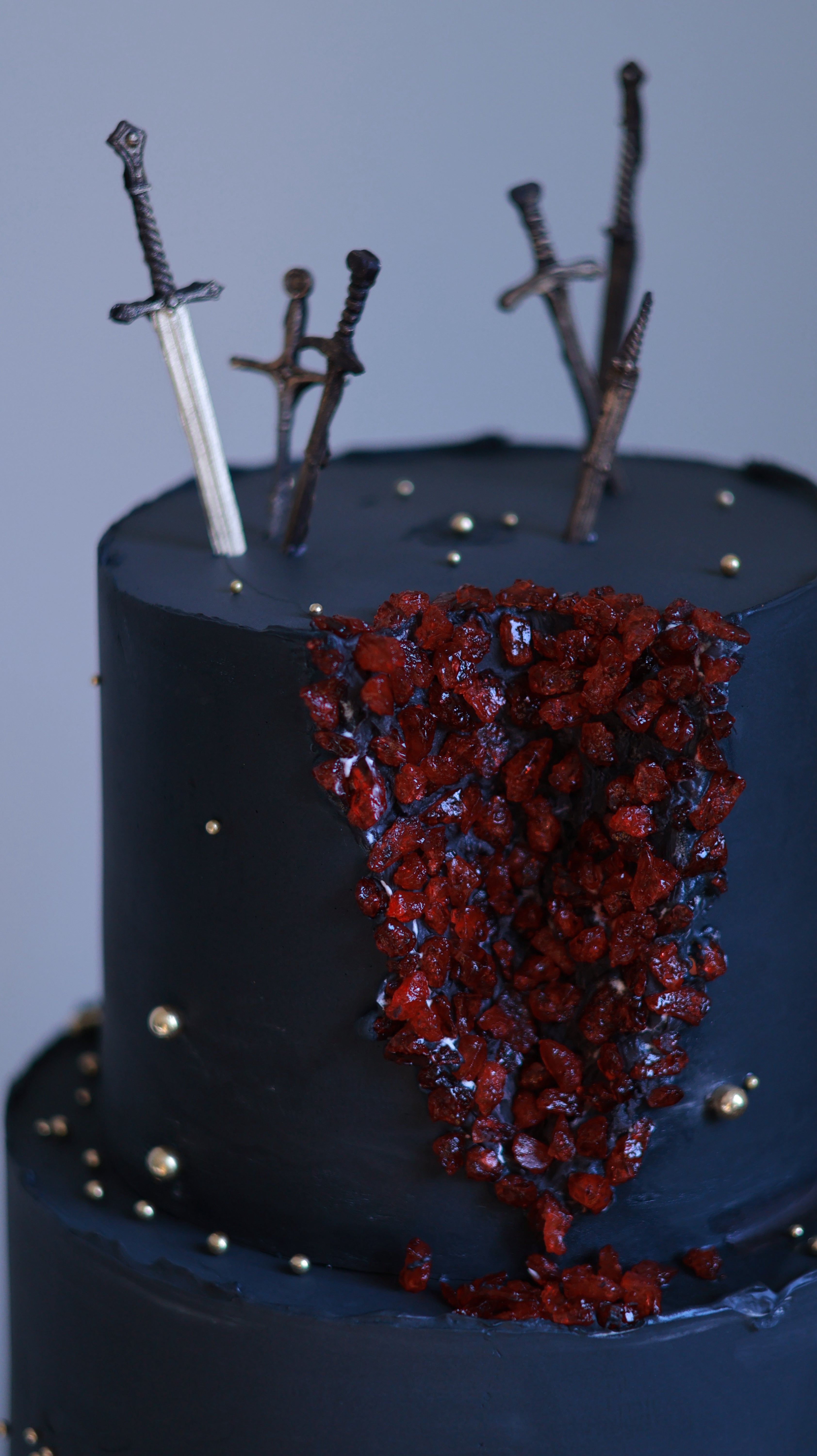 Black and red gem