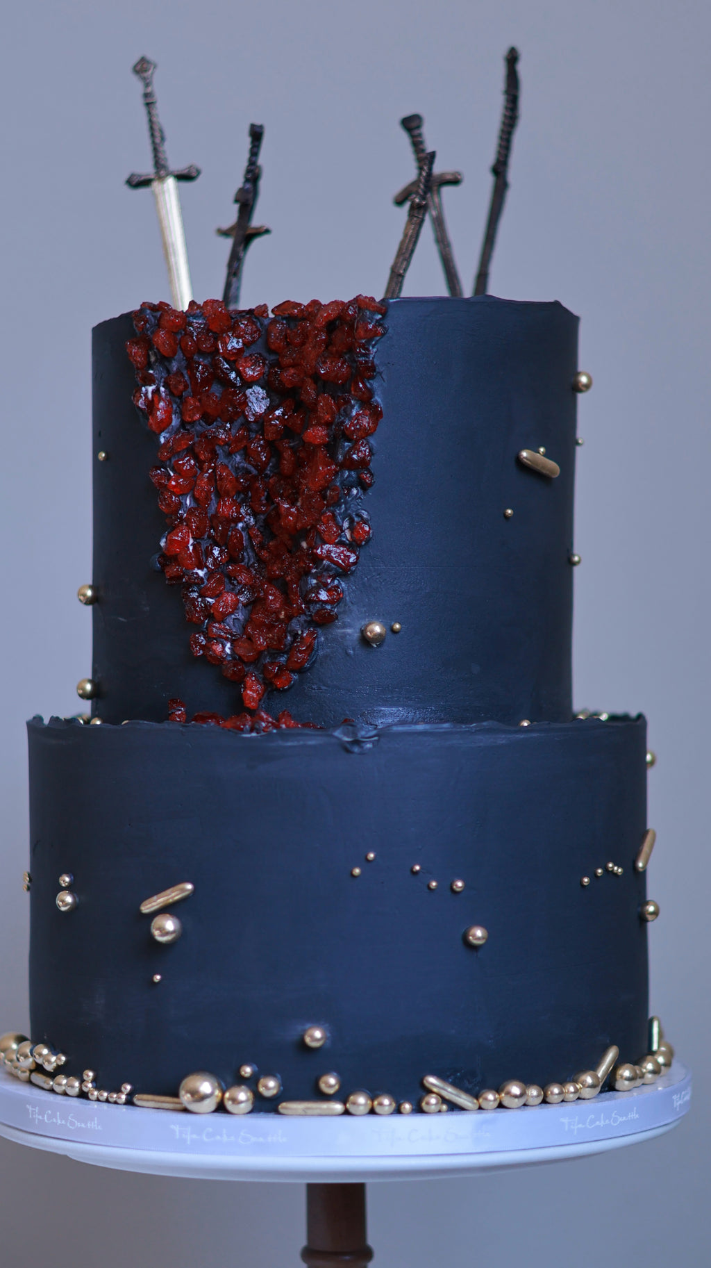 Black and red gem