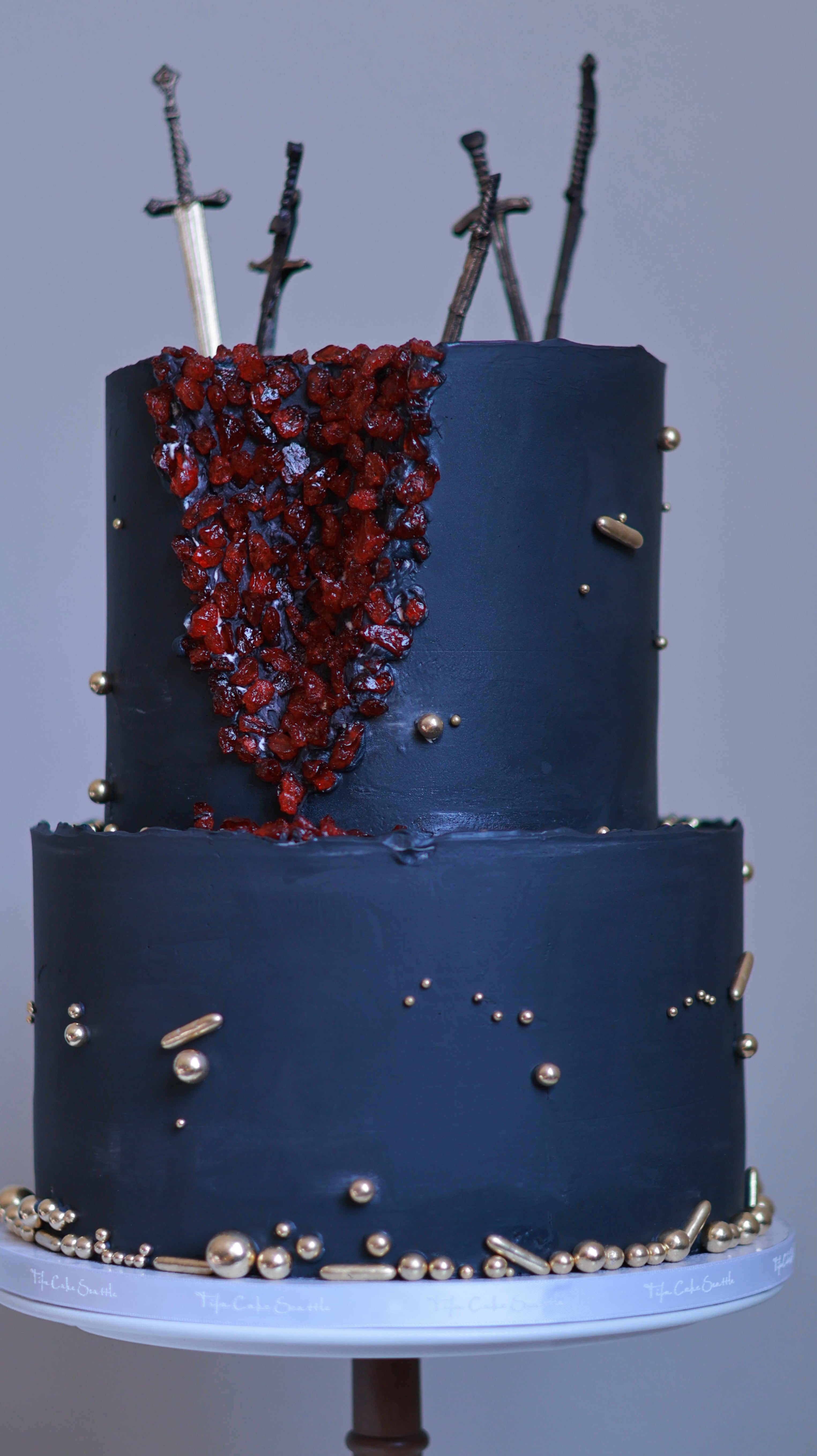 Black and red gem