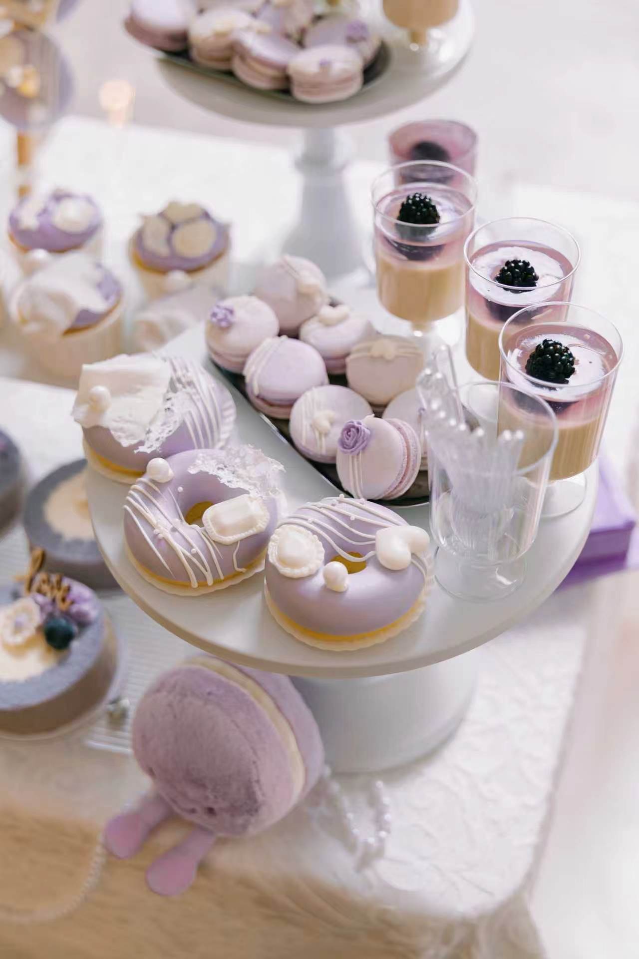 Purple sugar flower wedding