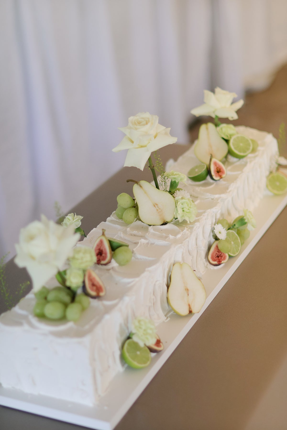30” Long table cake |green and white