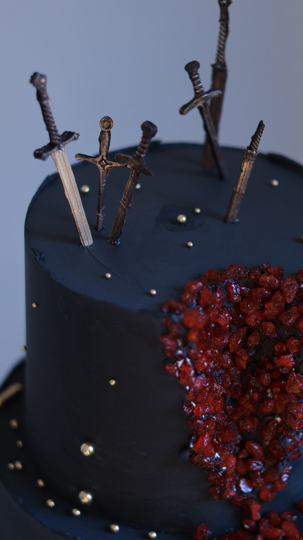Black and red gem
