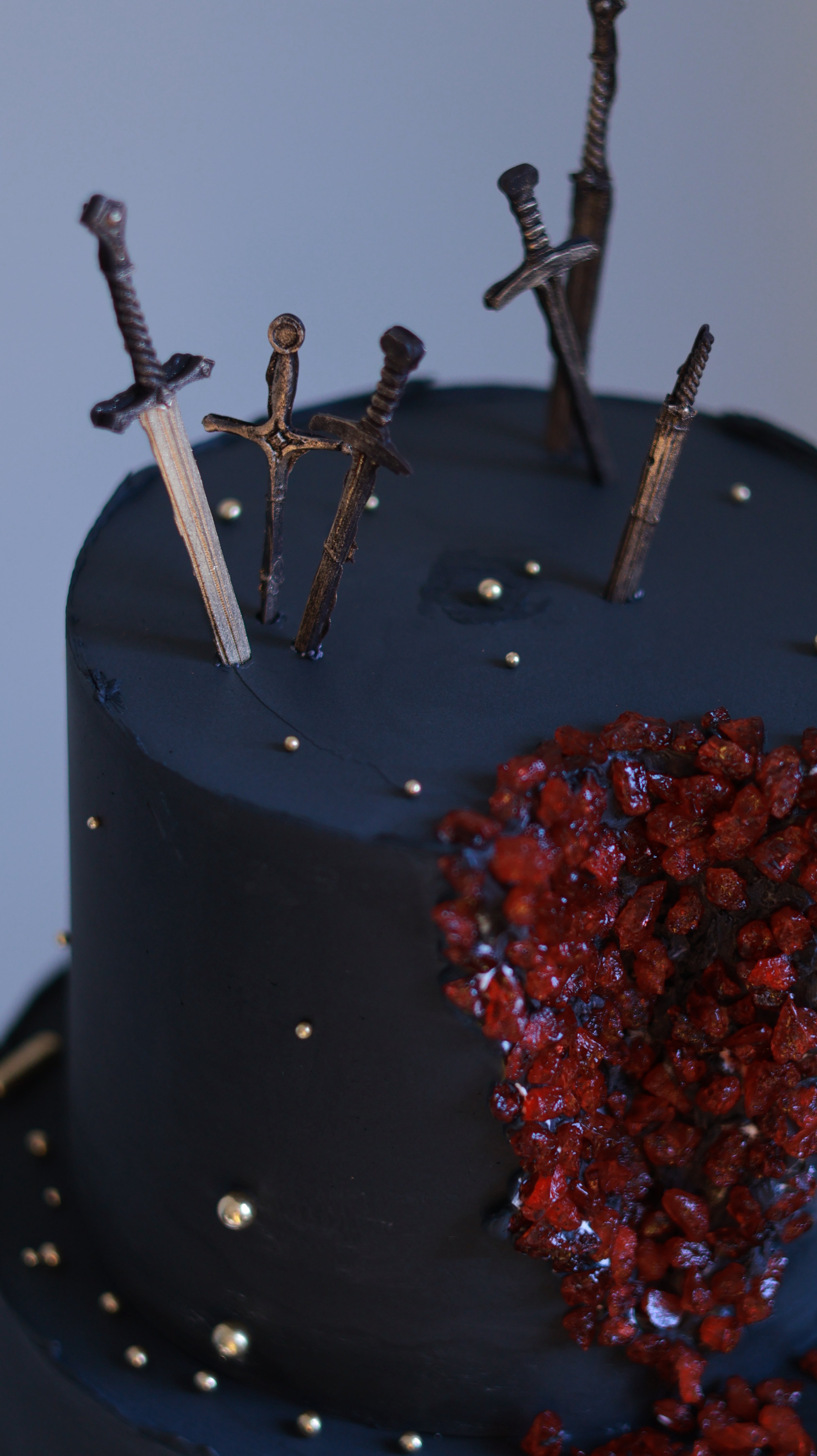 Black and red gem