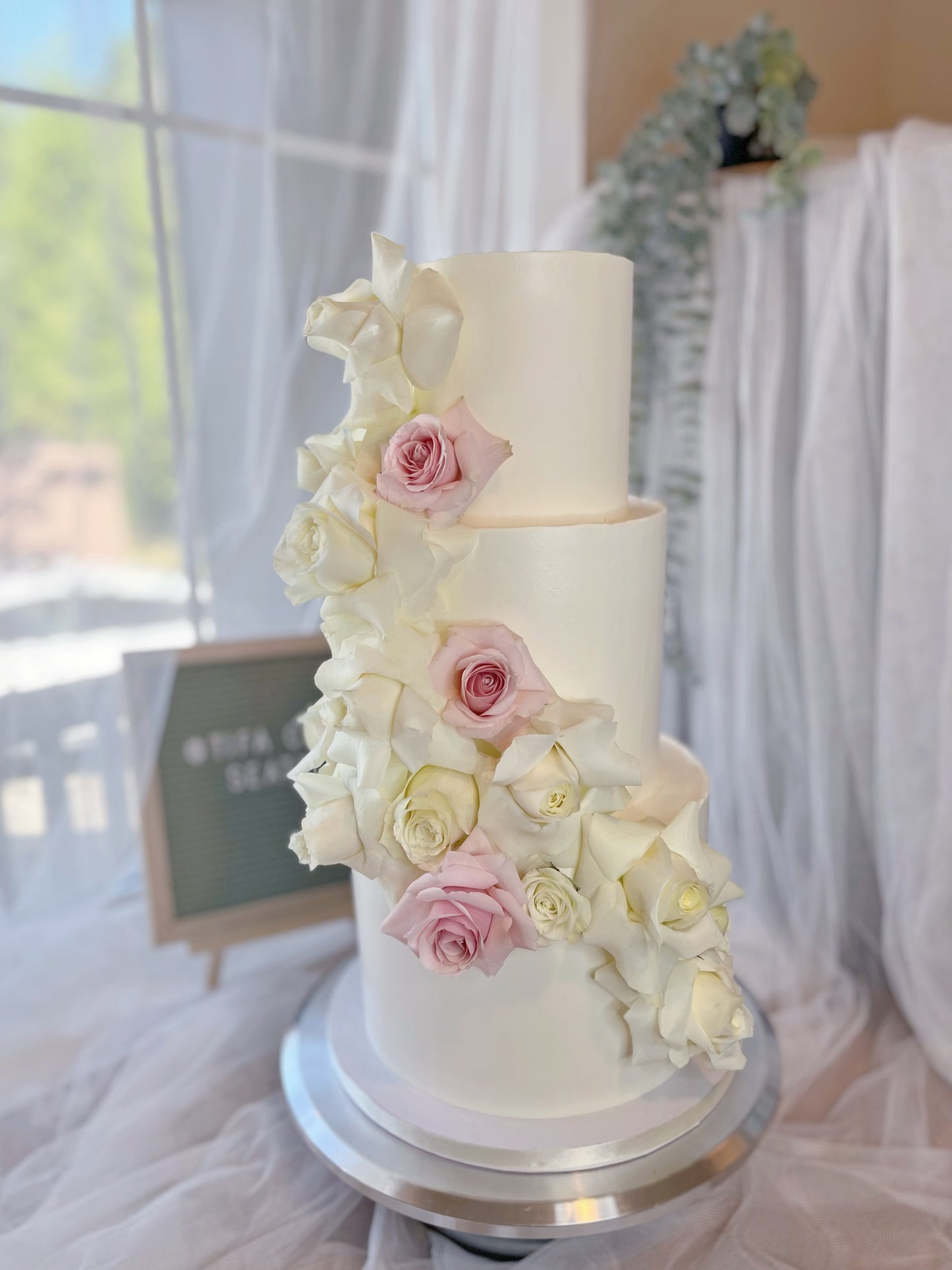 Three tier wedding cake