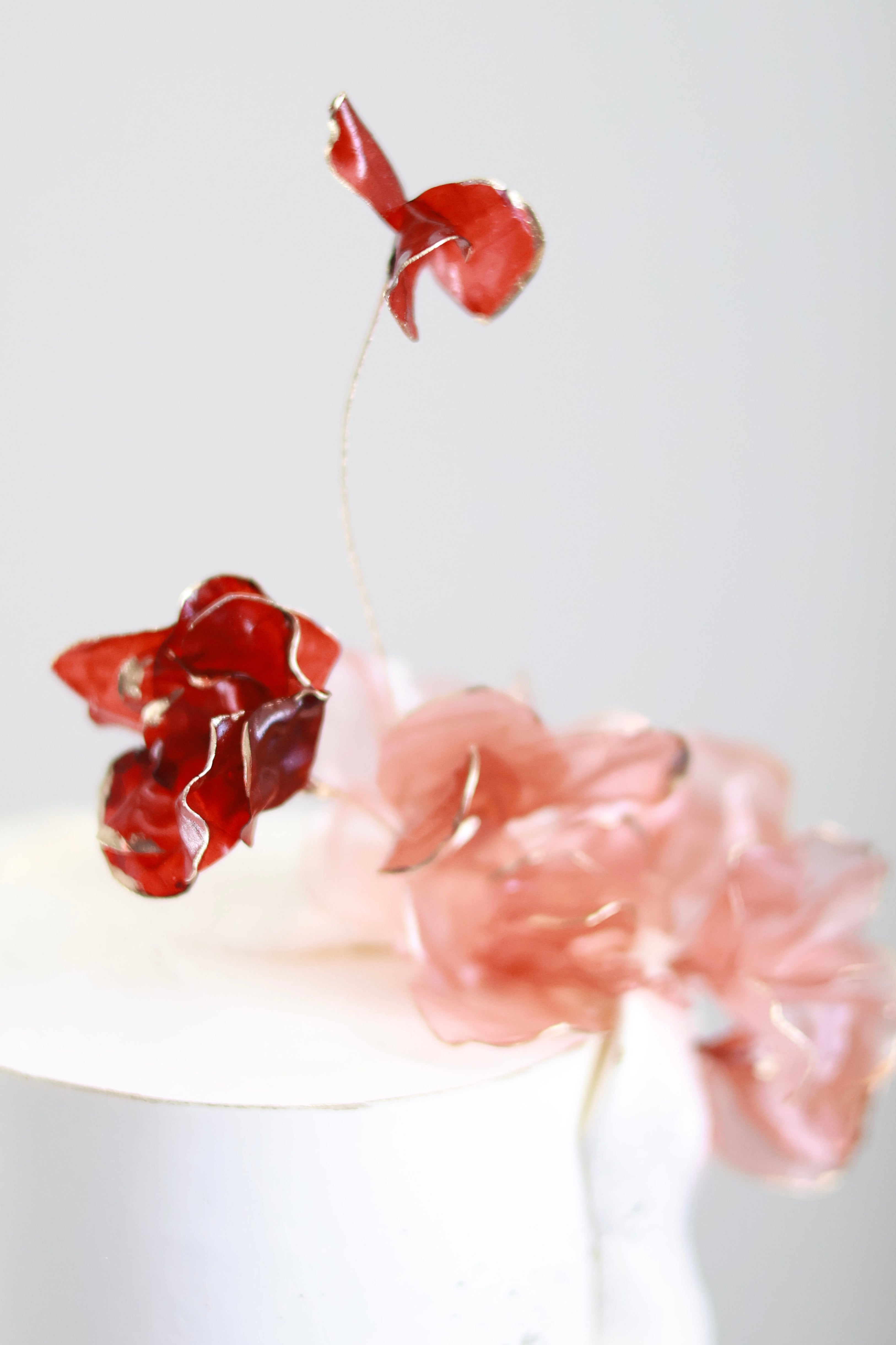 Fall themed rice paper wedding cake