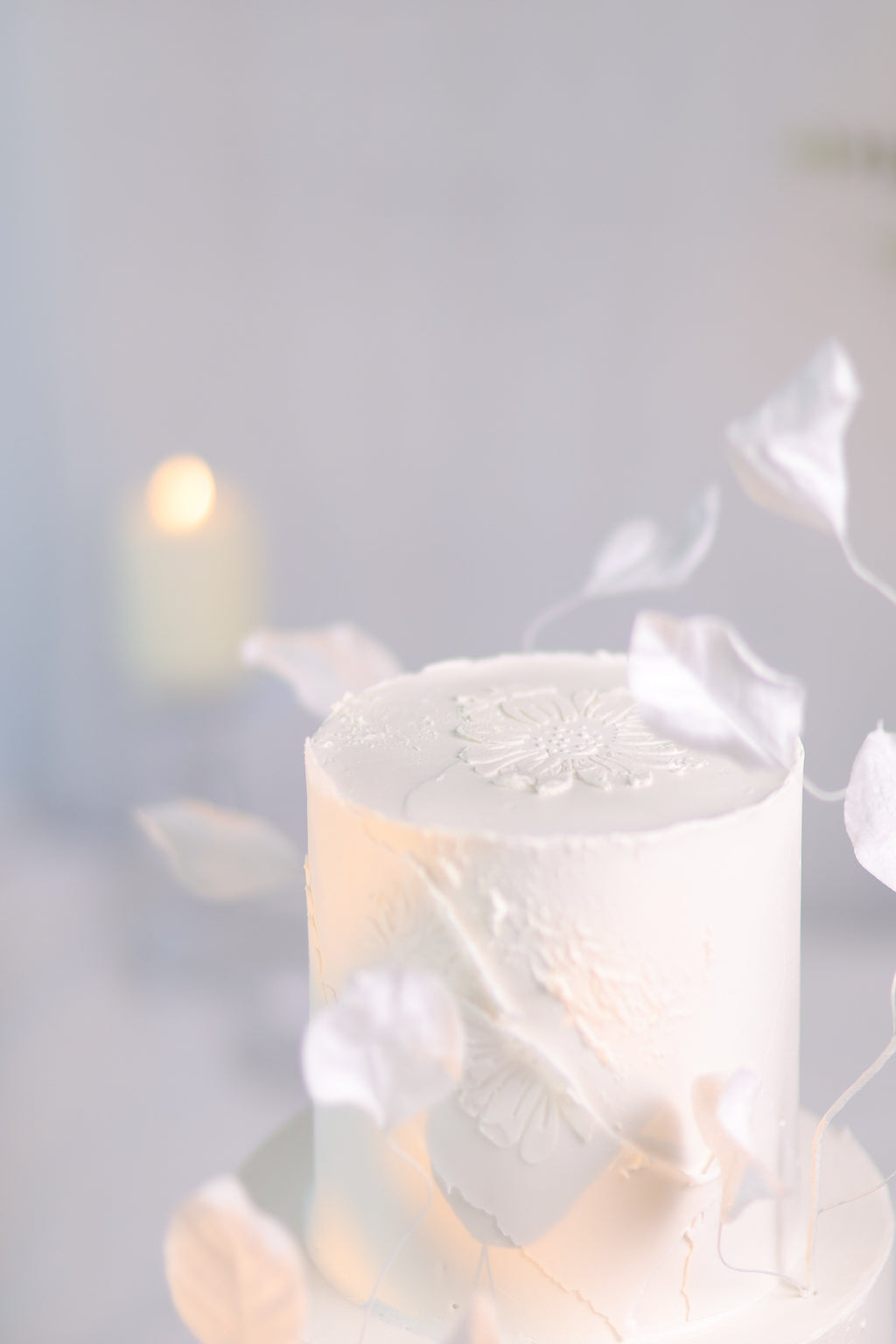 Wafer paper flower wedding cake
