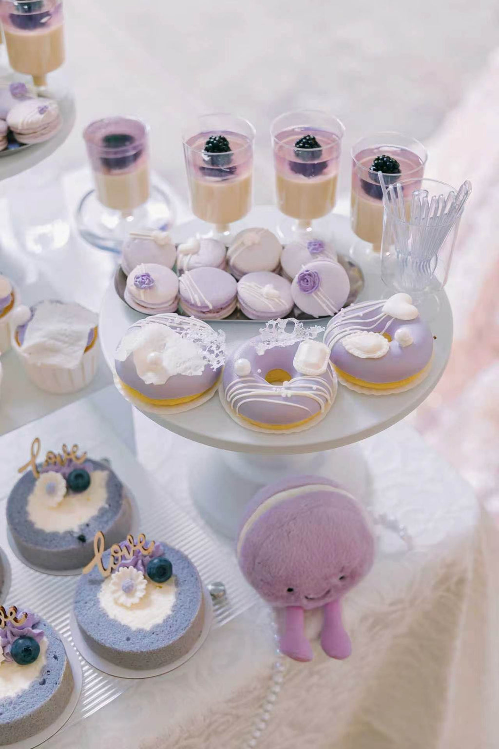 Purple sugar flower wedding