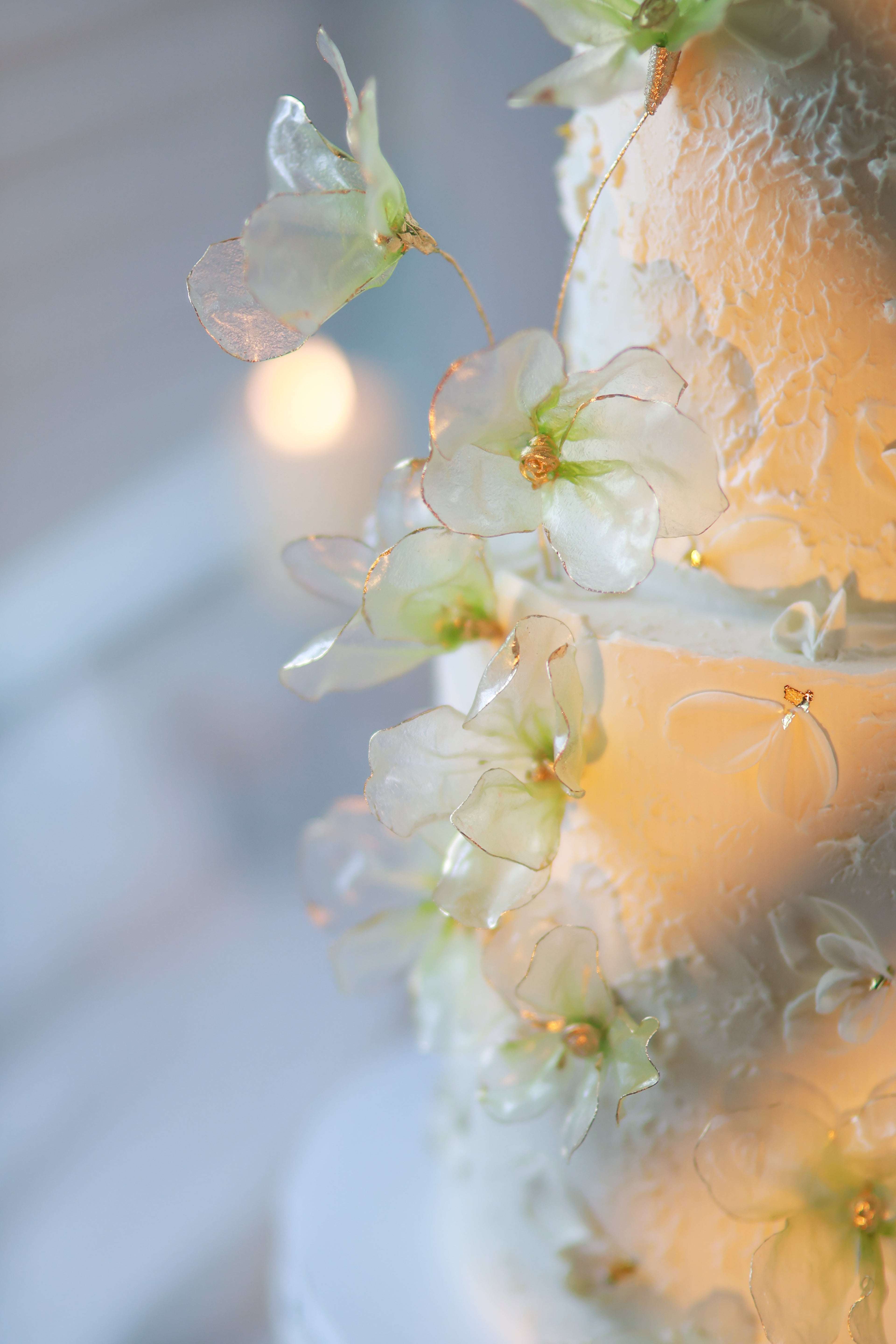 Green rice paper flower