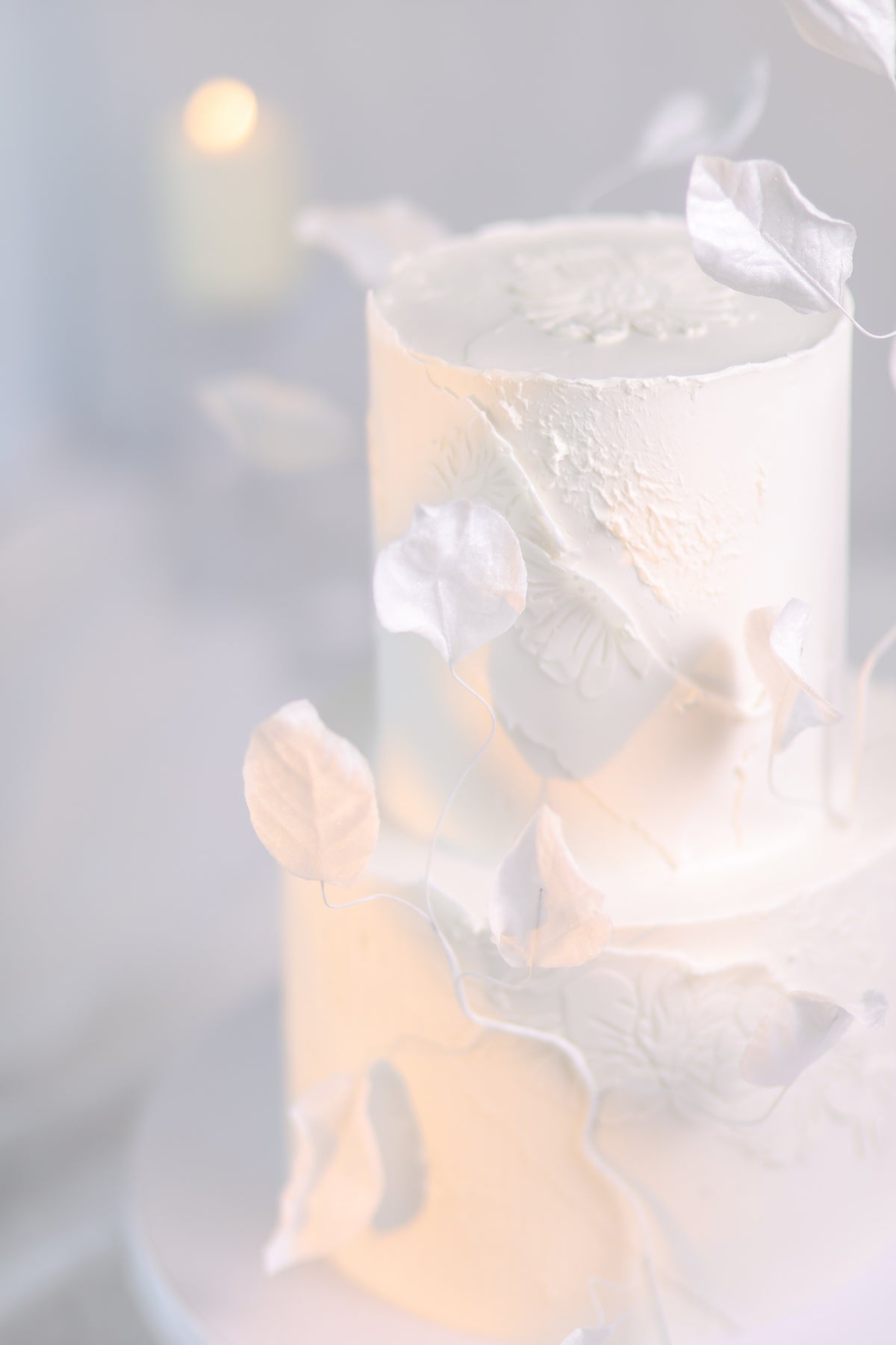 Wafer paper flower wedding cake