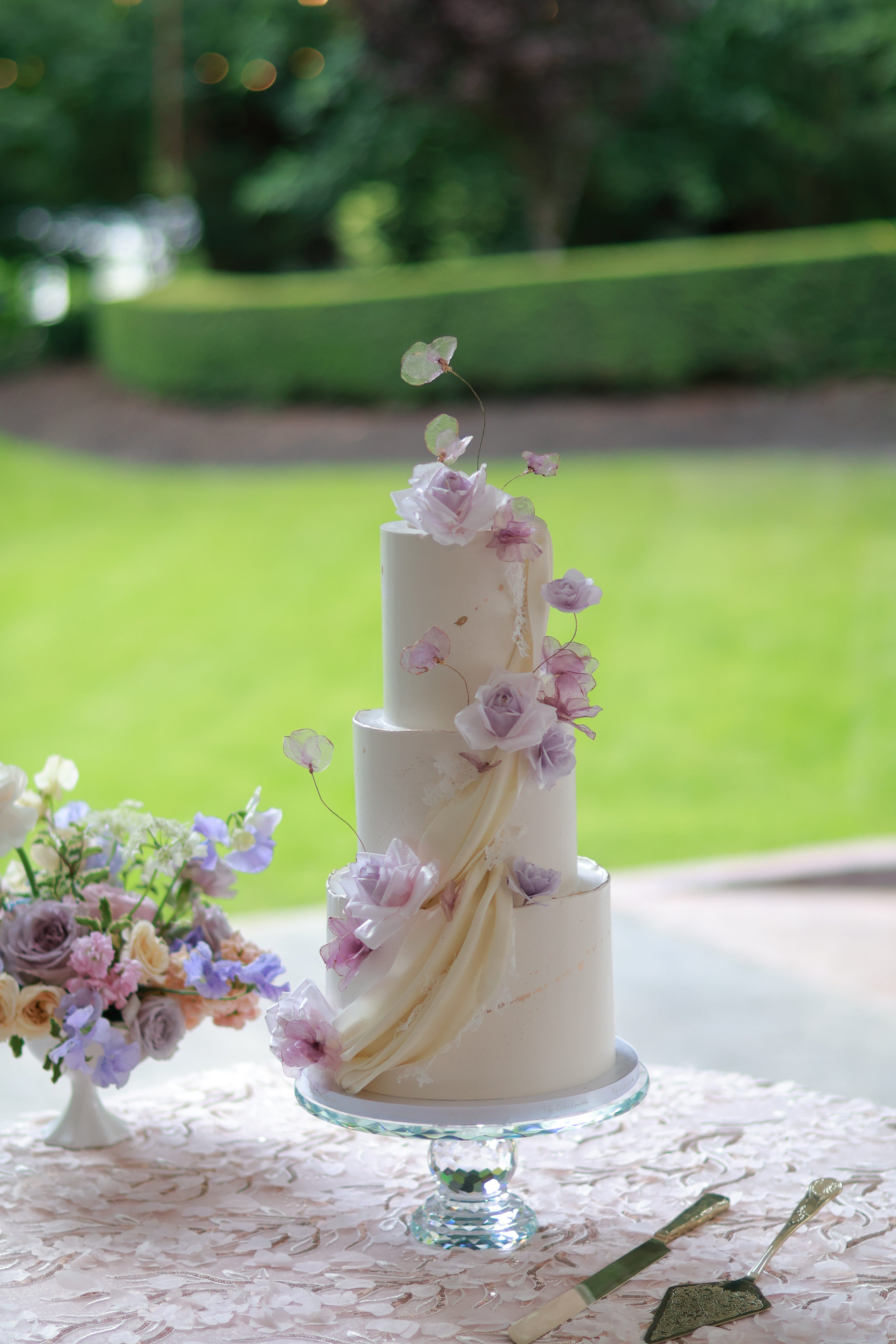 Purple sugar flower wedding