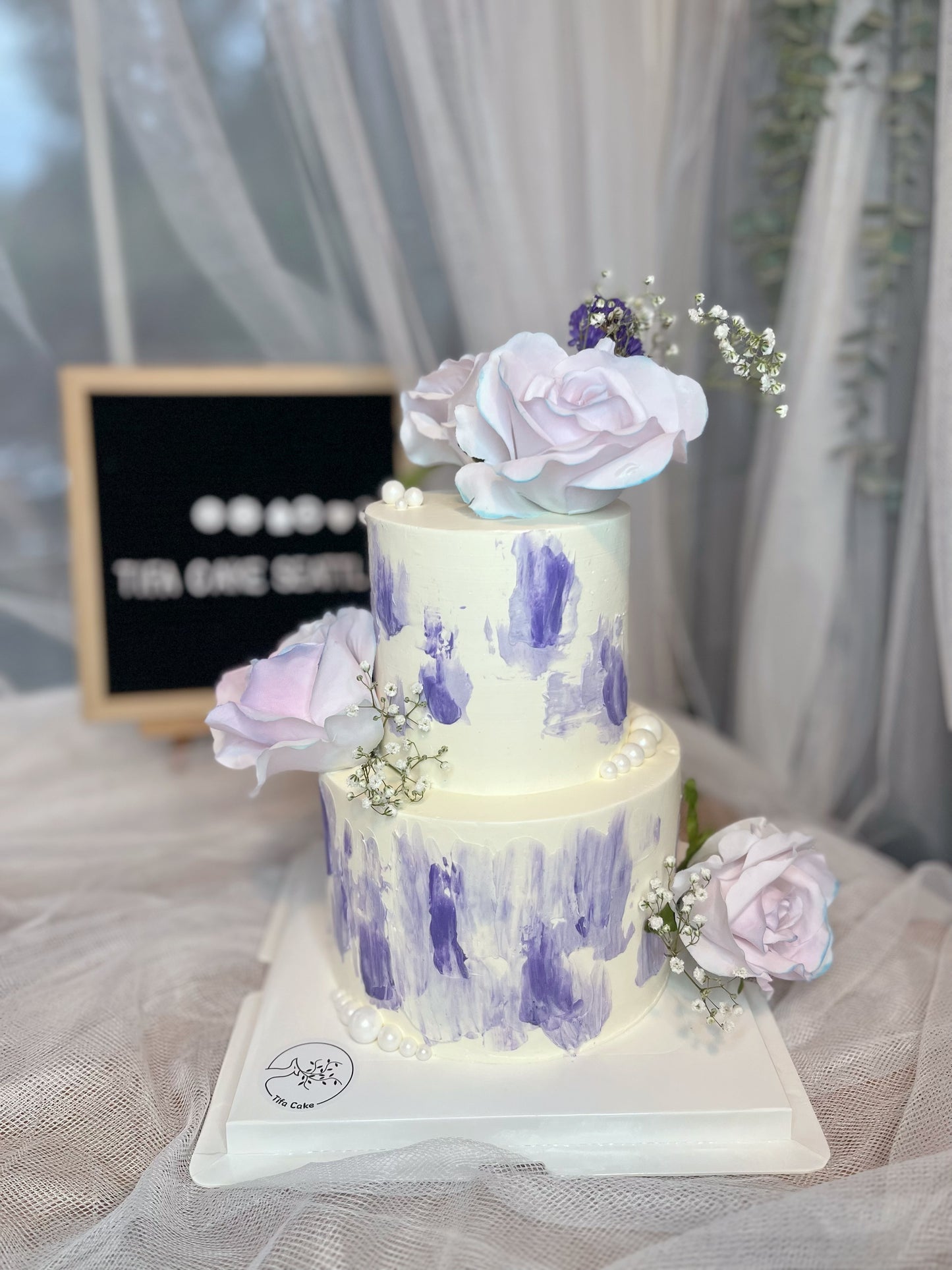 Purple tier cake