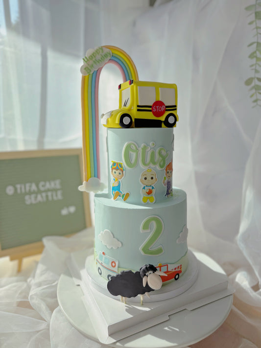 School Bus birthday cake