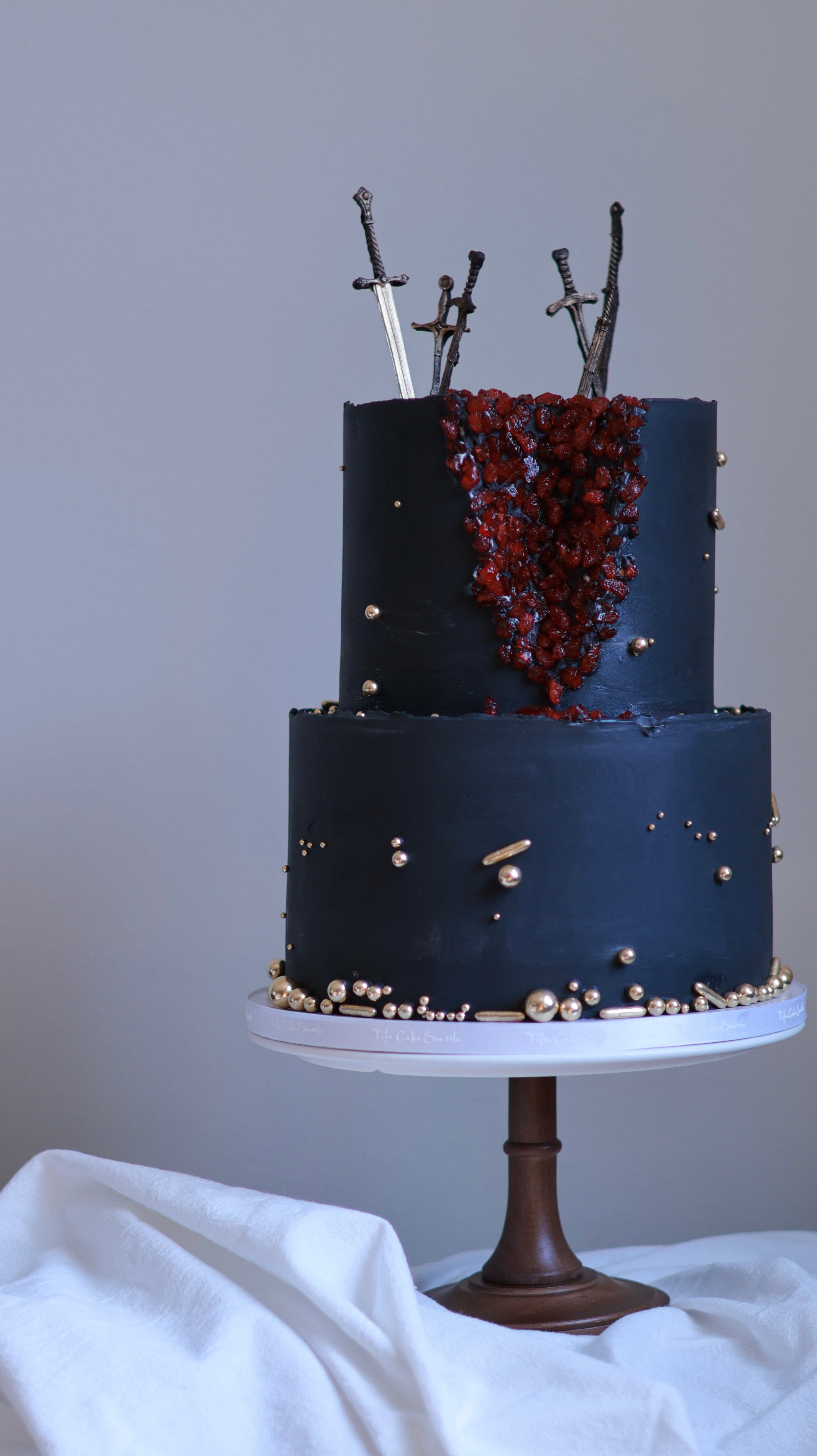 Black and red gem