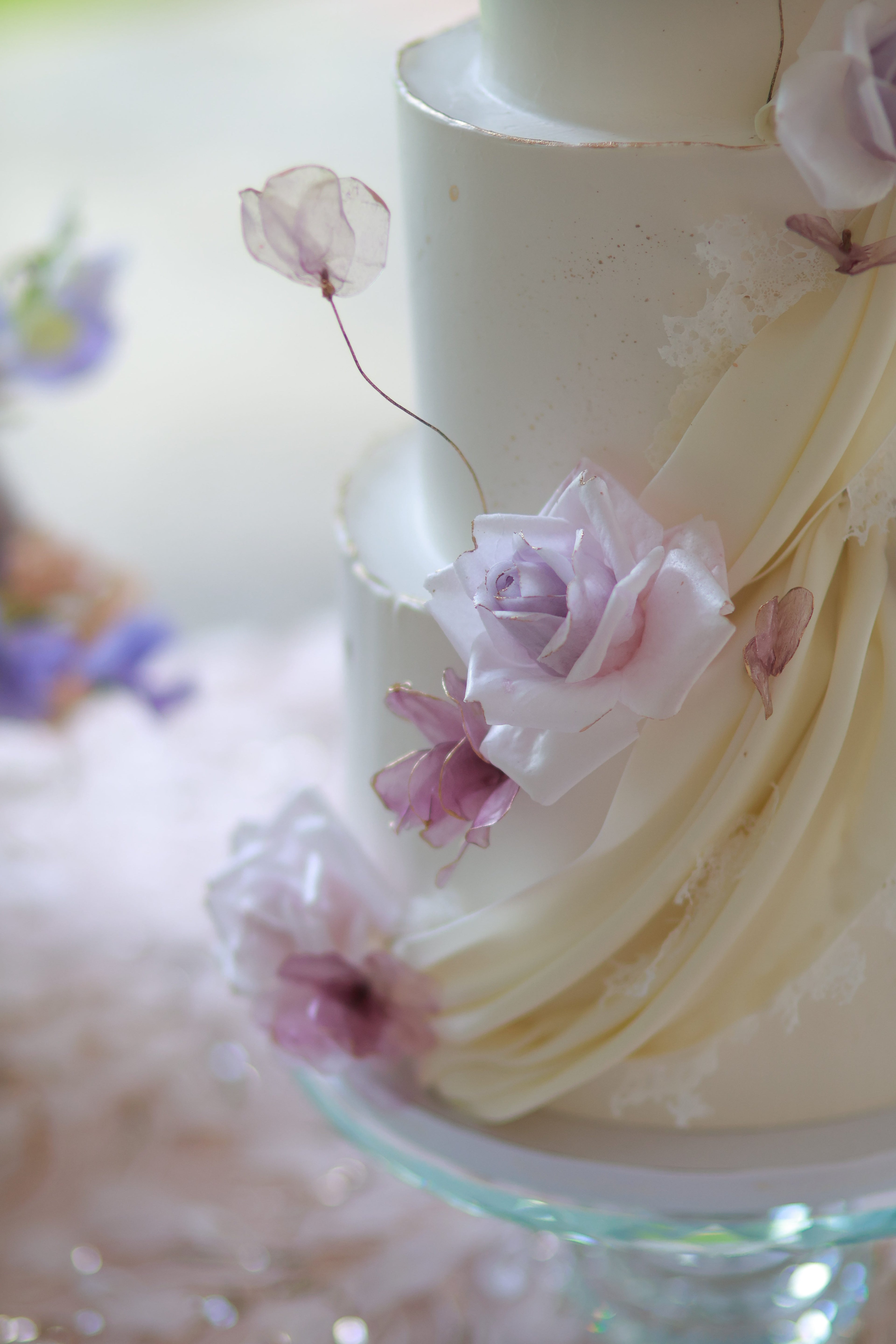 Purple sugar flower wedding