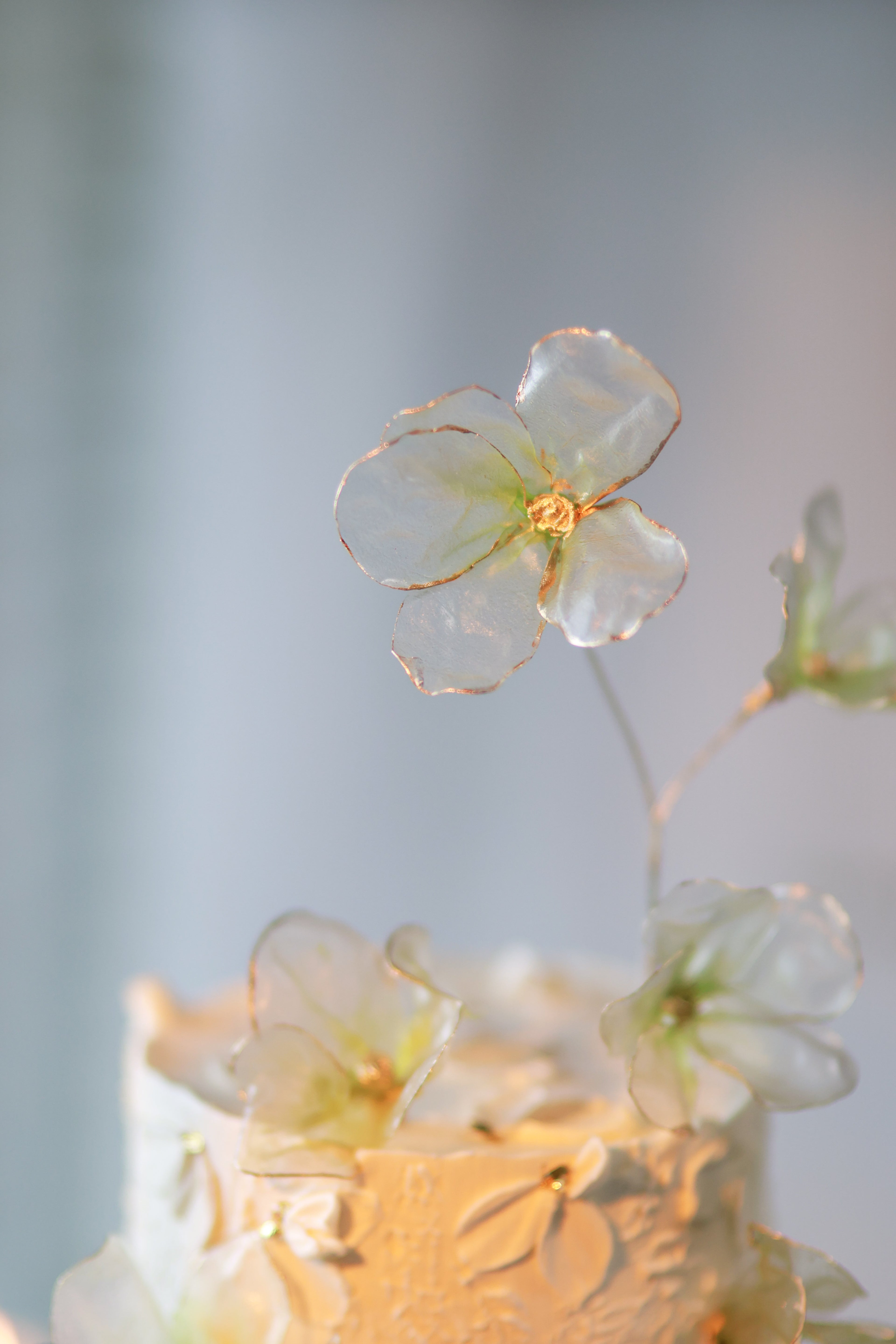 Green rice paper flower