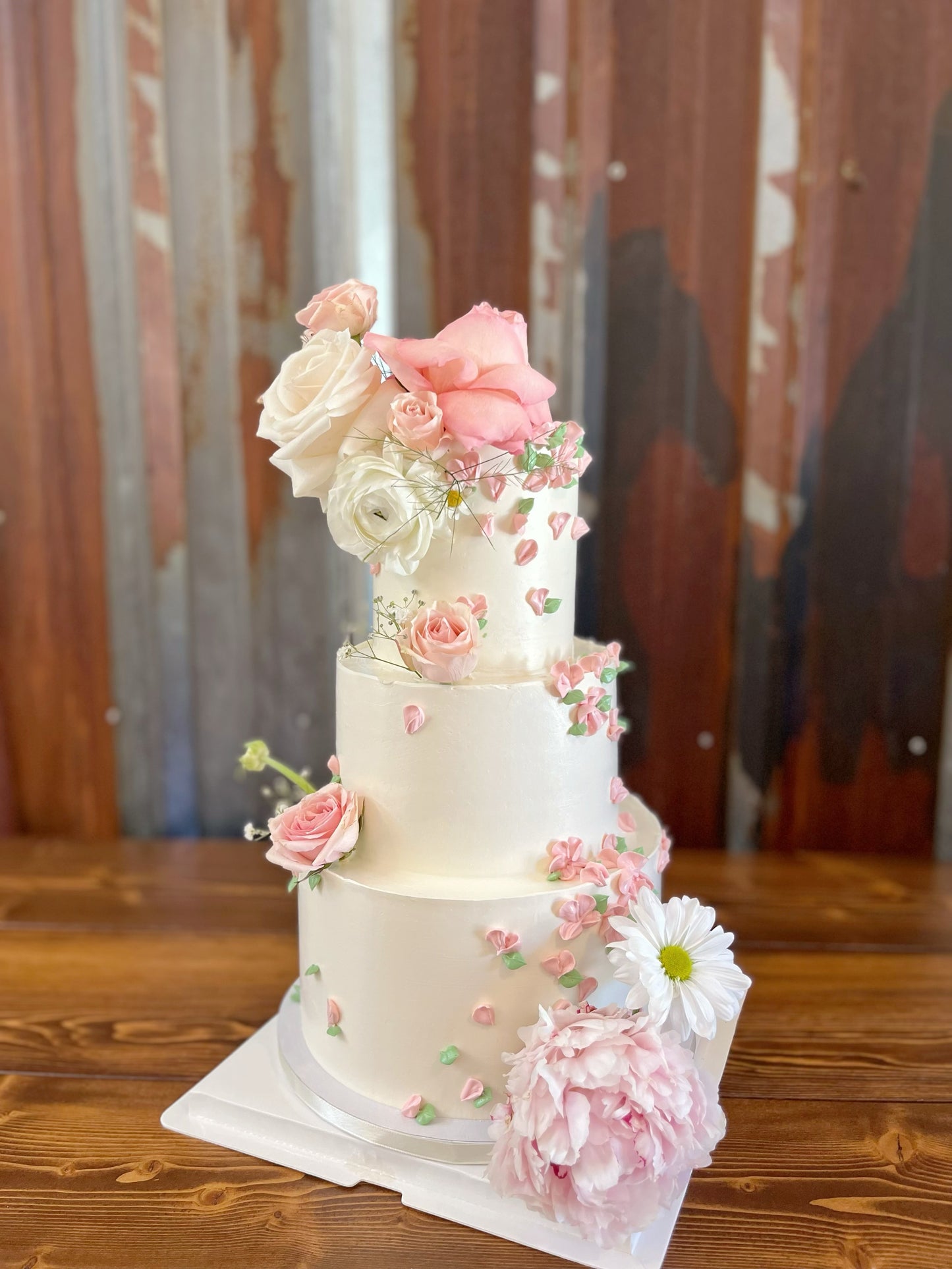 Three tier wedding cake