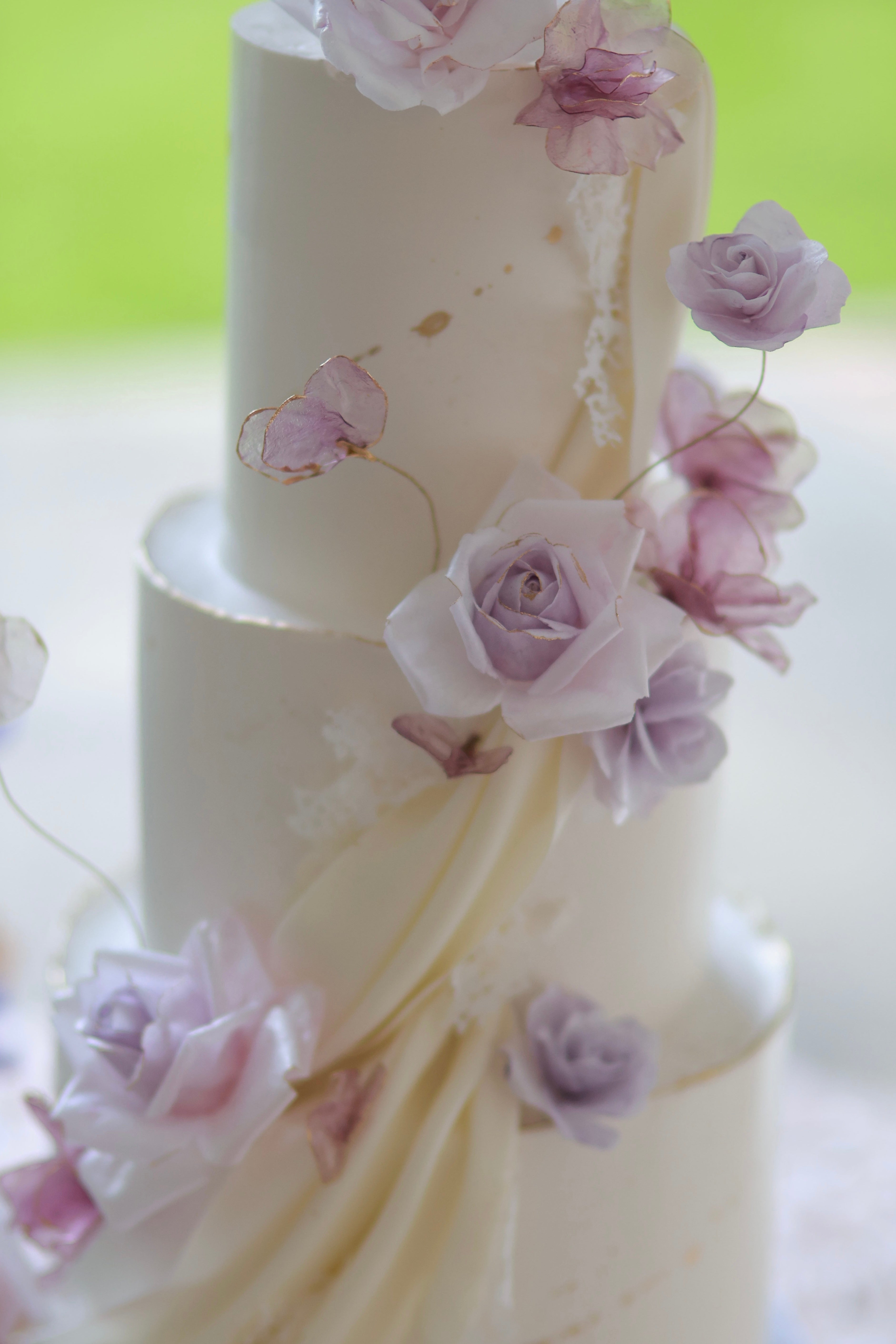 Purple sugar flower wedding